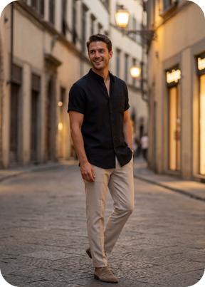 Porto Shirt - Men’s linen-cotton Shirt